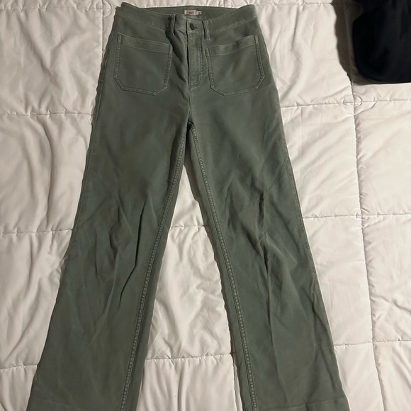Faherty Green Wide Leg Pants